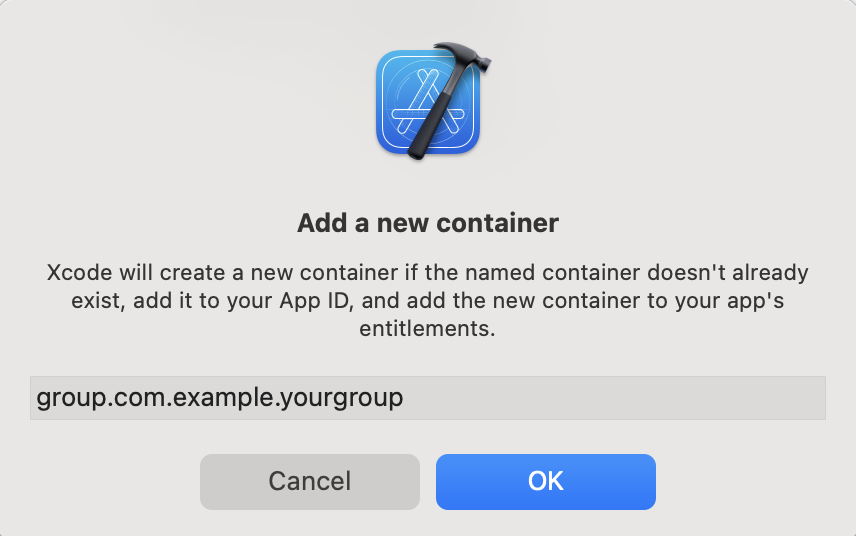 New Container Dialog